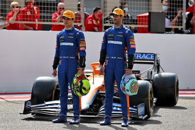 (L to R): Lando Norris (GBR) McLaren MCL35M and Daniel Ricciardo (AUS) McLaren.