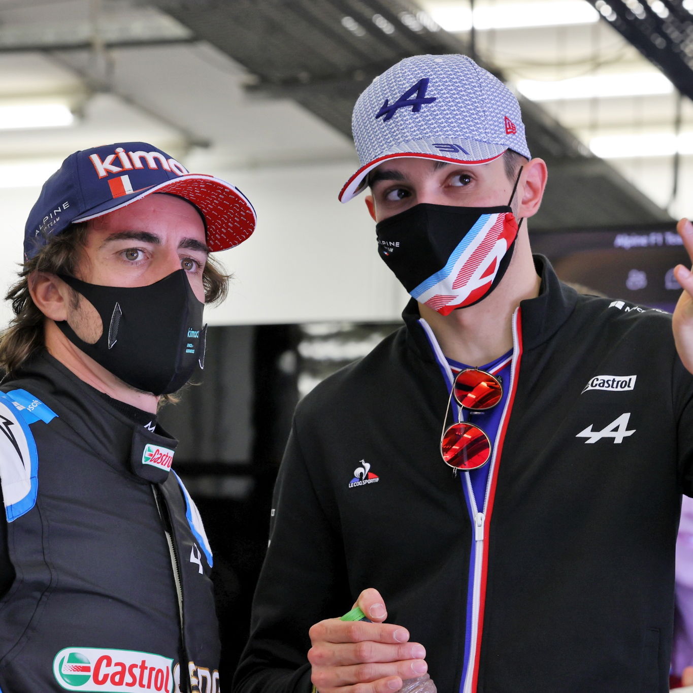 (L to R): Fernando Alonso (ESP) Alpine F1 Team and Esteban Ocon (FRA) Alpine F1 Team.