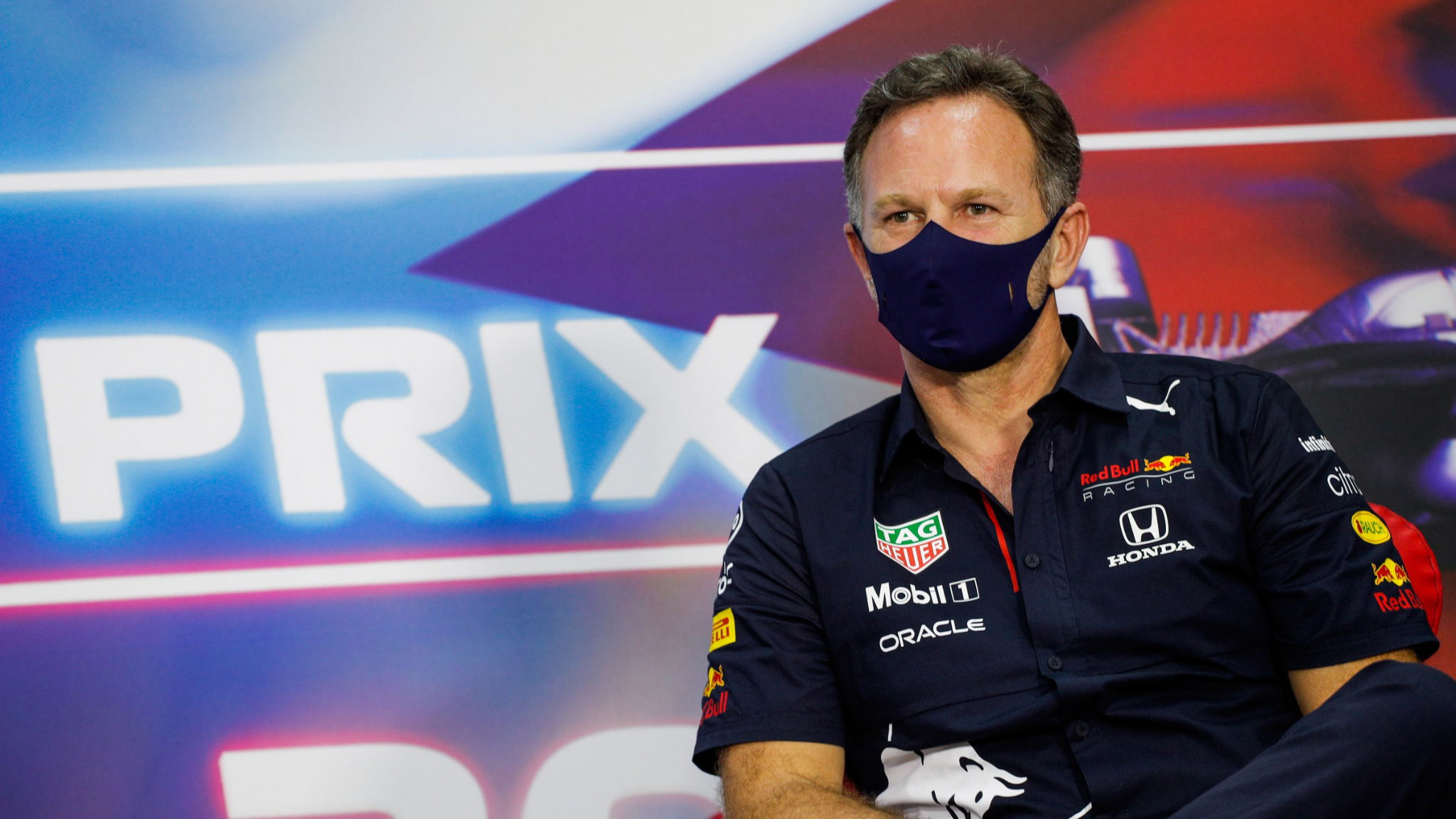Christian Horner (GBR) Red Bull Racing Team Principal in the FIA Press Conference.