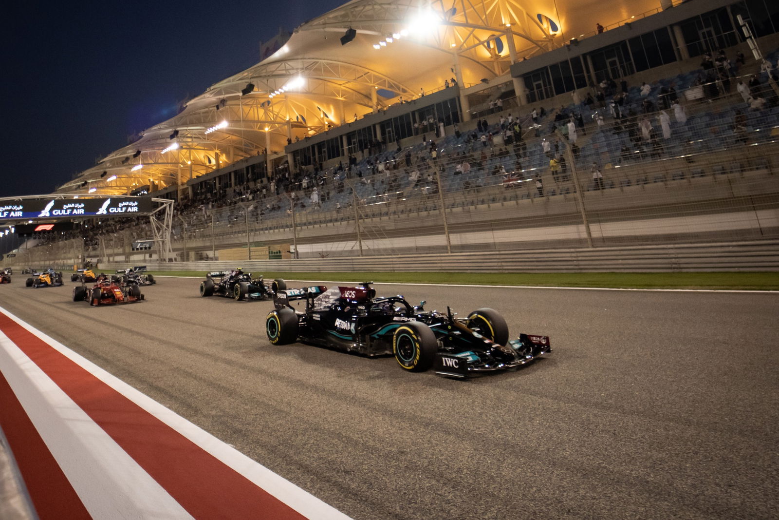 Lewis Hamilton (GBR) Mercedes AMG F1 W12 at the start of the race.