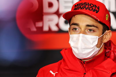 Charles Leclerc (MON) Ferrari in the FIA Press Conference.