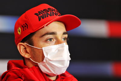 Charles Leclerc (MON) Ferrari in the FIA Press Conference.