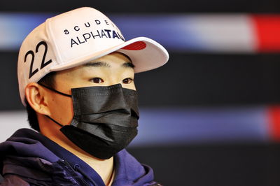 Yuki Tsunoda (JPN) AlphaTauri in the FIA Press Conference.