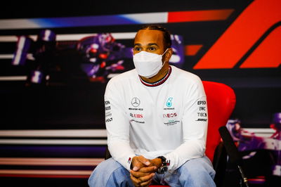 Lewis Hamilton (GBR) Mercedes AMG F1 in the post race FIA Press Conference.