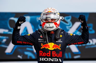 Race winner Max Verstappen (NLD) Red Bull Racing celebrates in parc ferme.