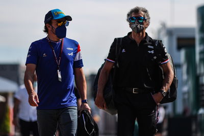 (L to R): Fernando Alonso (ESP) Alpine F1 Team with Edoardo Bendinelli (ITA) Alpine F1 Team Personal Trainer.