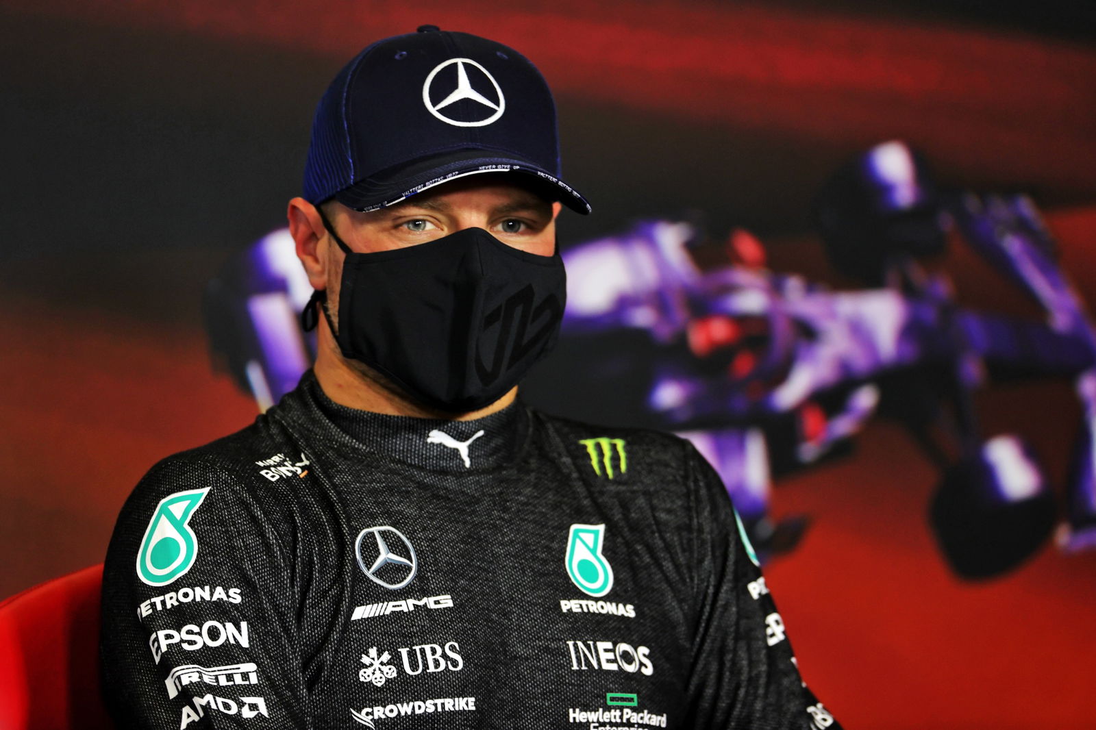 Valtteri Bottas (FIN) Mercedes AMG F1 in the post qualifying FIA Press Conference.