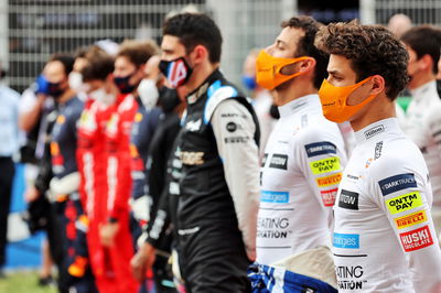 Lando Norris (GBR) McLaren on the grid.