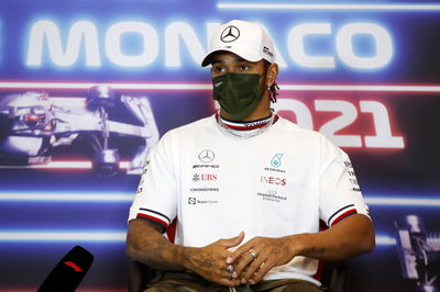 Lewis Hamilton (GBR) Mercedes AMG F1 in the FIA Press Conference.