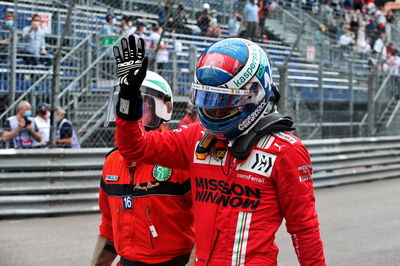 Charles Leclerc (MON) Ferrari after crashing out of qualifying.