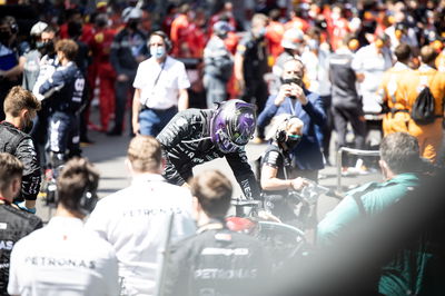 Lewis Hamilton (GBR) Mercedes AMG F1 W12 on the grid.