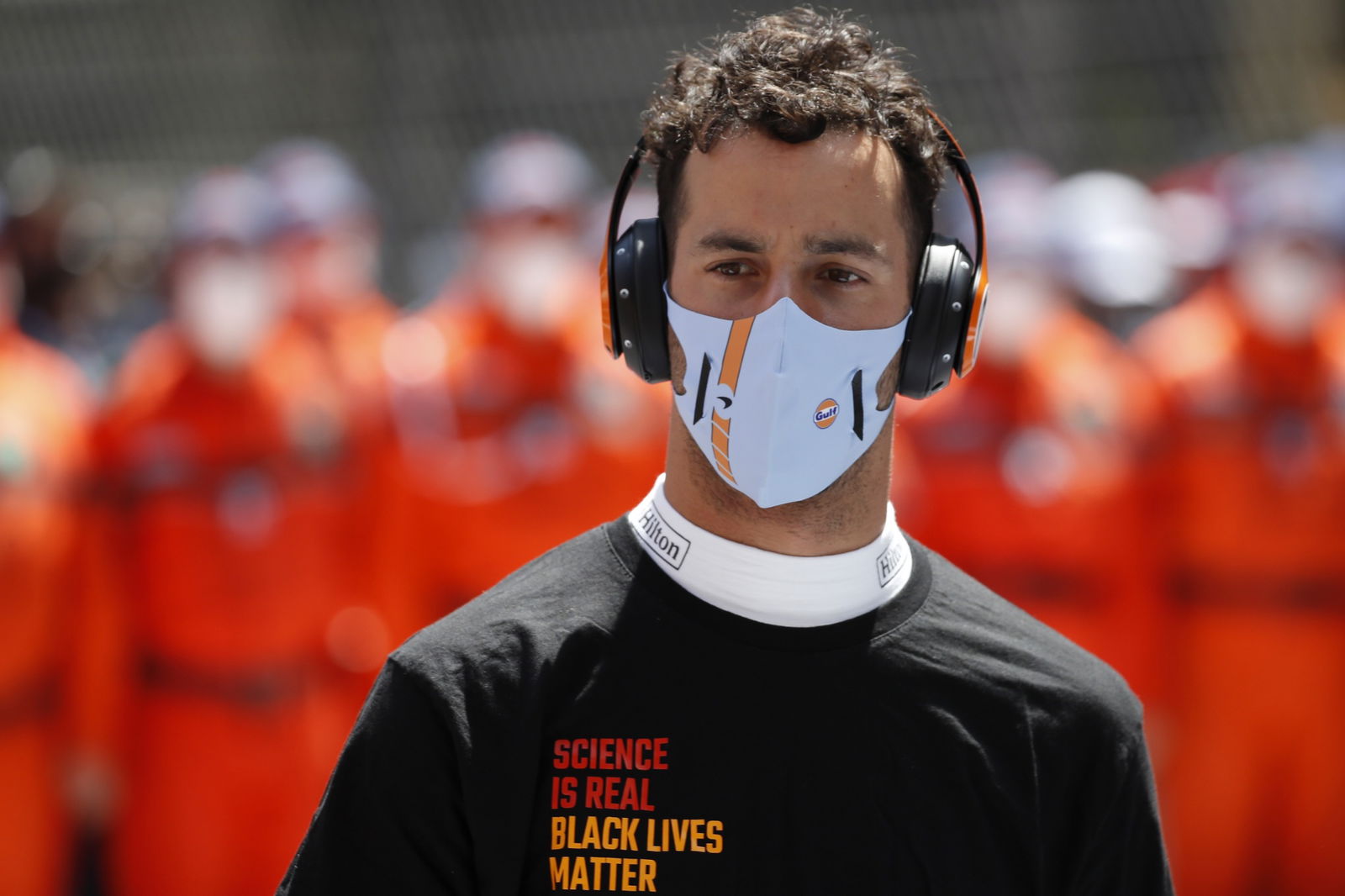 Daniel Ricciardo (AUS) McLaren on the grid.