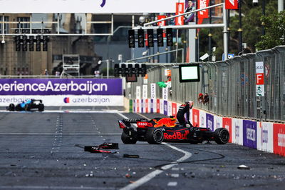 Max Verstappen (NLD) Red Bull Racing RB16B crashed out of the lead of the race.