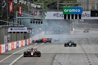 Max Verstappen (NLD) Red Bull Racing RB16B crashed out of the race.