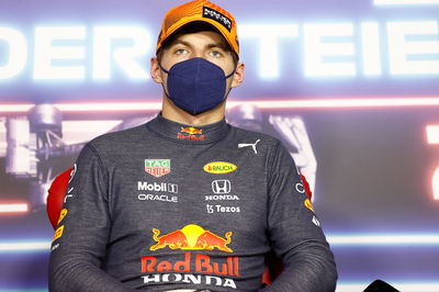 Max Verstappen (NLD) Red Bull Racing in the post race FIA Press Conference.