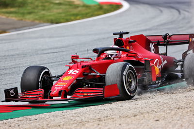 Charles Leclerc (MON) Ferrari SF-21 runs wide.