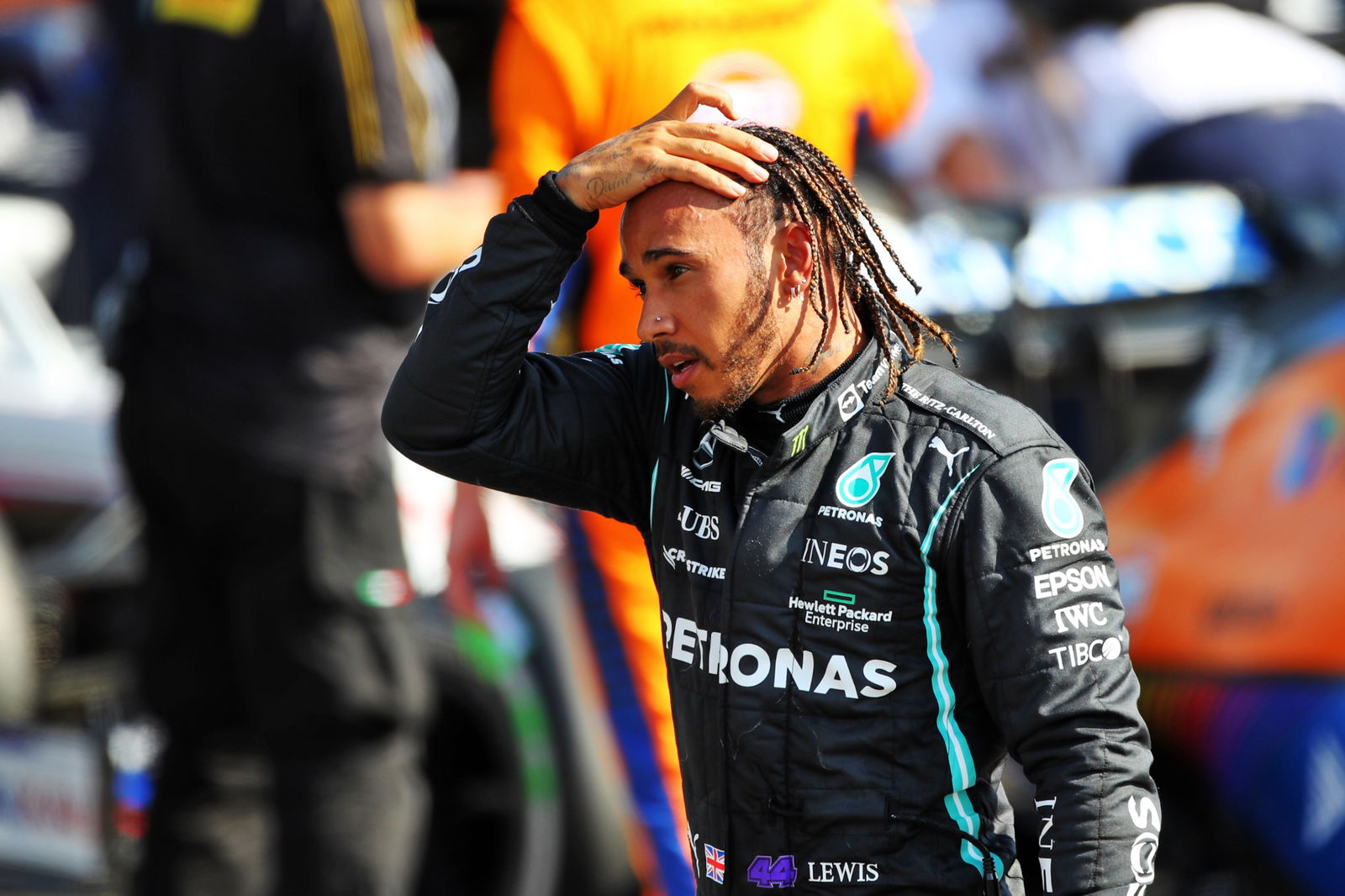 Race winner Lewis Hamilton (GBR) Mercedes AMG F1 in parc ferme.