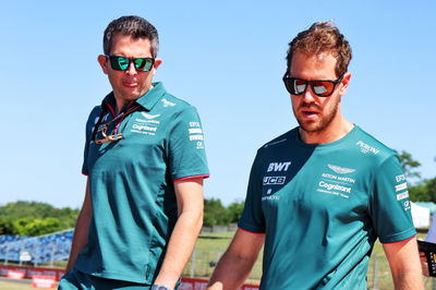 Sebastian Vettel (GER) Aston Martin F1 Team walks the circuit with the team.