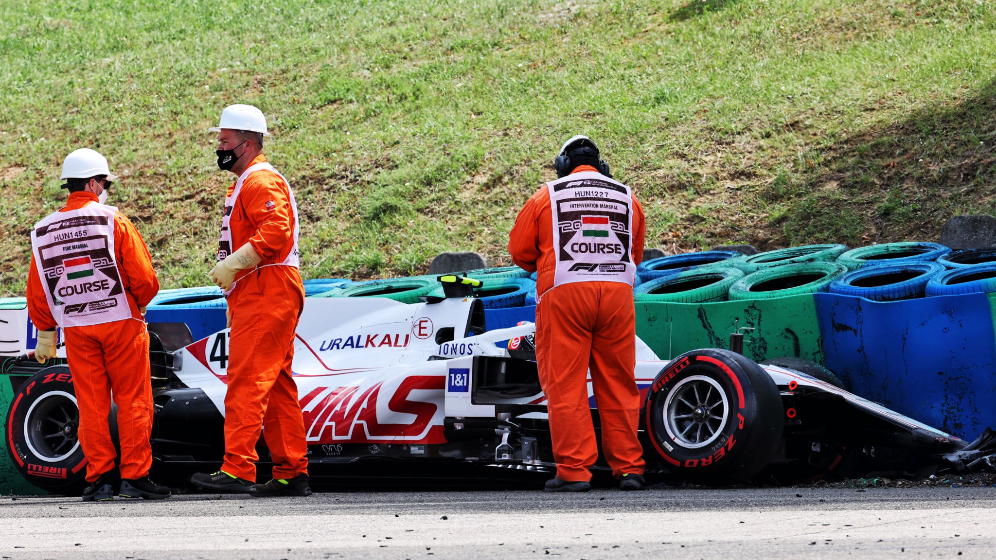 Mick Schumacher (GER) Haas VF-21 crashed in the second practice session.