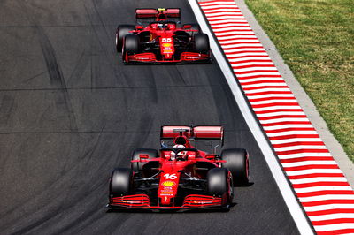 Charles Leclerc (MON) Ferrari SF-21 leads team mate Carlos Sainz Jr (ESP) Ferrari SF-21.