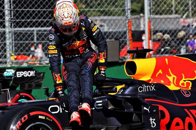 Max Verstappen (NLD) Red Bull Racing RB16B in qualifying parc ferme.