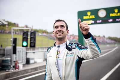 Nicholas Latifi (CDN) Williams Racing celebrates his eighth position.