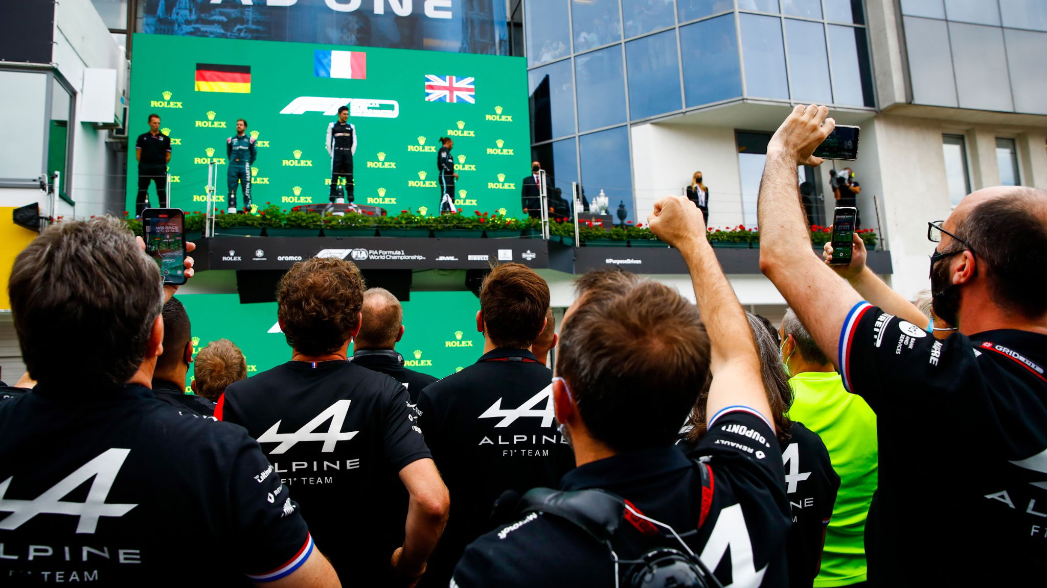The podium (L to R)