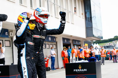 Race winner Esteban Ocon (FRA) Alpine F1 Team celebrates in parc ferme with team mate Fernando Alonso (ESP) Alpine F1 Team.