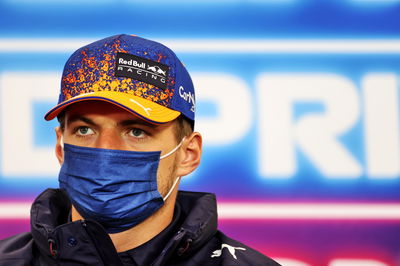 Max Verstappen (NLD) Red Bull Racing in the FIA Press Conference.