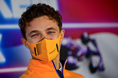 Lando Norris (GBR) McLaren in the FIA Press Conference.