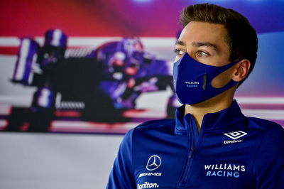 George Russell (GBR) Williams Racing in the FIA Press Conference.