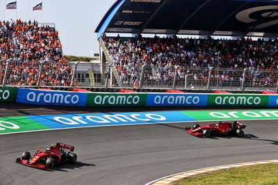 Carlos Sainz Jr (ESP) Ferrari SF-21 leads team mate Charles Leclerc (MON) Ferrari SF-21.