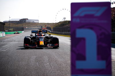 Pole sitter Max Verstappen (NLD) Red Bull Racing RB16B in qualifying parc ferme.