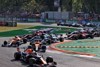 Max Verstappen (NLD) Red Bull Racing RB16B at the start.