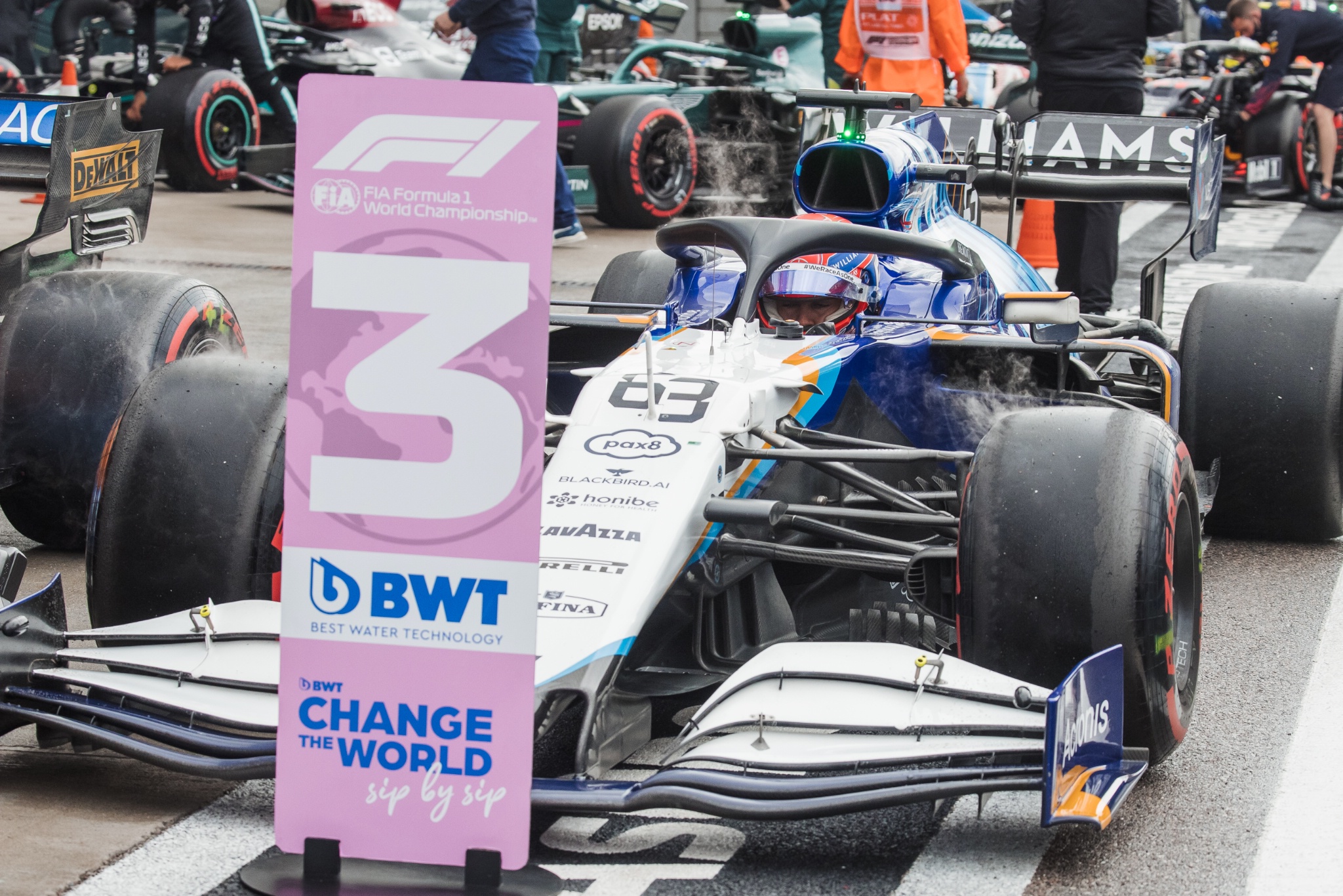 Third placed George Russell (GBR) Williams Racing FW43B in qualifying parc ferme.