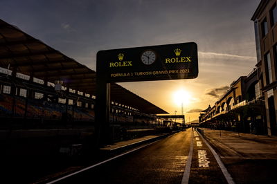 Circuit atmosphere - sunrise in the paddock.