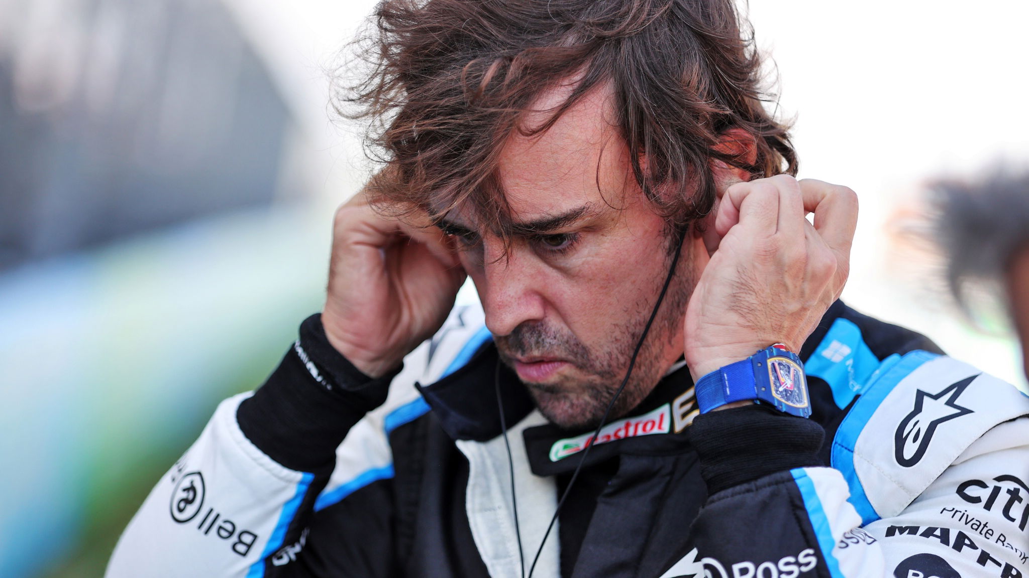 Fernando Alonso (ESP) Alpine F1 Team on the grid.