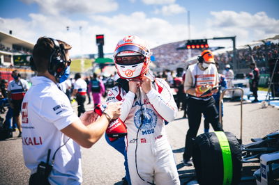 Nikita Mazepin (RUS) Haas F1 Team on the grid.