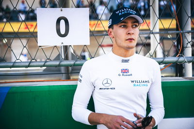 George Russell (GBR) Williams Racing on the grid.