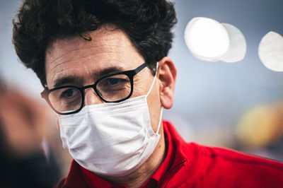 Mattia Binotto (ITA) Ferrari Team Principal on the grid.