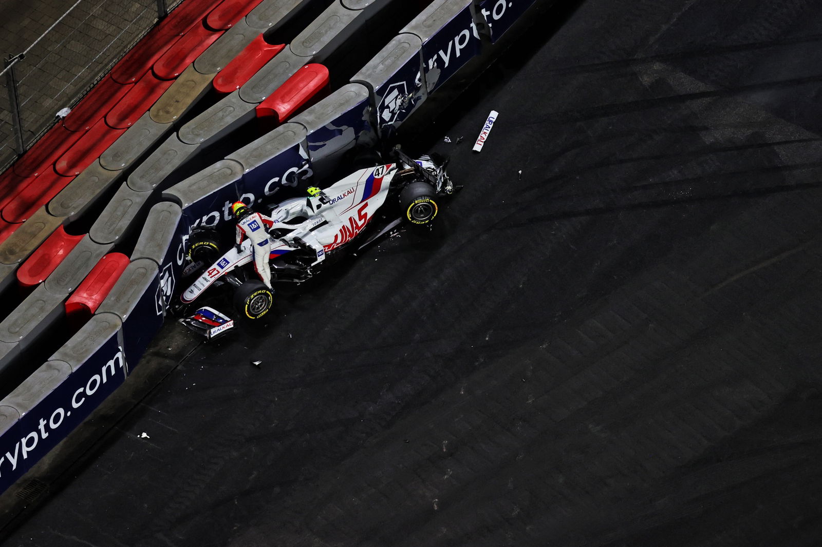 Mick Schumacher (GER) Haas VF-21 crashed out of the race.