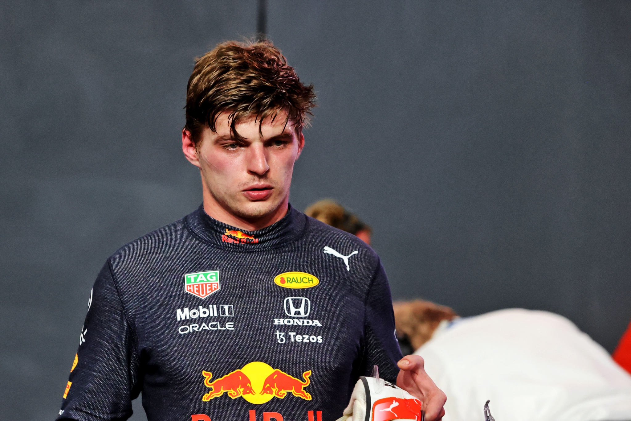 Second placed Max Verstappen (NLD) Red Bull Racing in parc ferme.