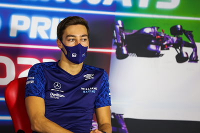 George Russell (GBR) Williams Racing in the FIA Press Conference.