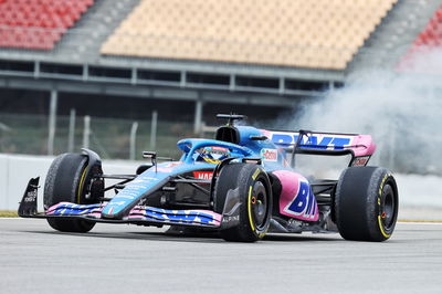 Fernando Alonso (ESP) Alpine F1 Team A522 stops on the circuit.