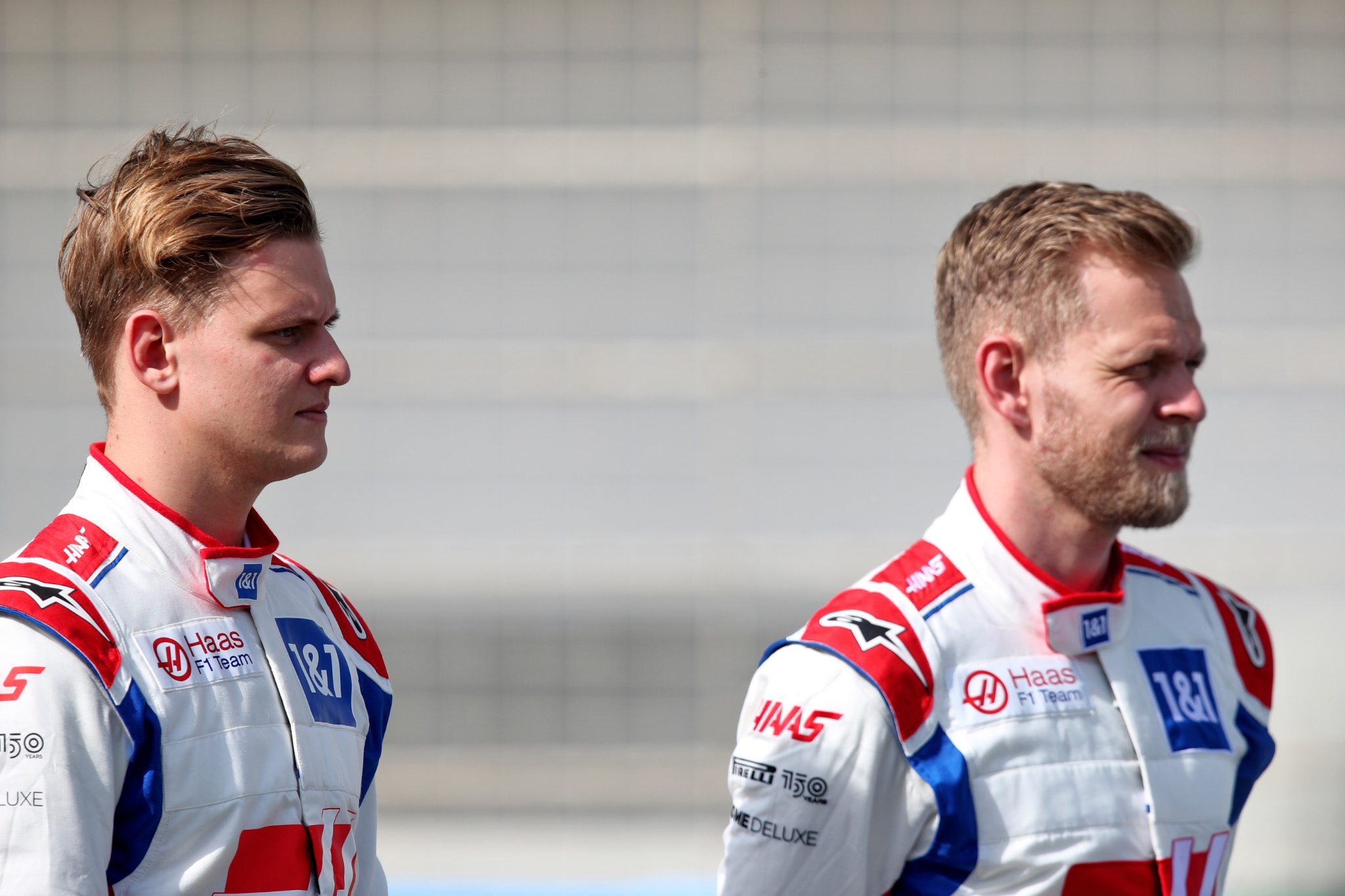 (L to R): Mick Schumacher (GER) Haas F1 Team and Kevin Magnussen (DEN) Haas F1 Team.