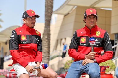 (L to R): Charles Leclerc (MON) Ferrari and team mate Carlos Sainz Jr (ESP) Ferrari.