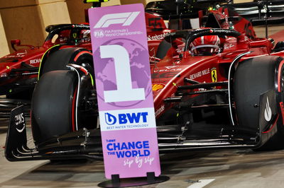 Pole sitter Charles Leclerc (MON) Ferrari F1-75 in qualifying parc ferme.