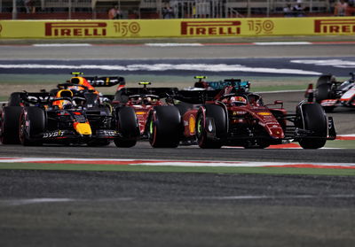 Charles Leclerc (MON) Ferrari F1-75 leads at the start of the race.