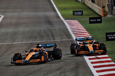 Daniel Ricciardo (AUS) McLaren MCL36 leads team mate Lando Norris (GBR) McLaren MCL36.