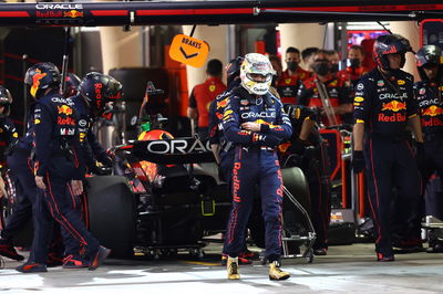 Max Verstappen (NLD) Red Bull Racing RB18 retires from the race.